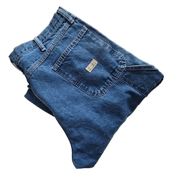 Wrangler Carpenter's Jeans Men's Size W40 L32 Straight Wide Leg Med Blue Y2K - Picture 9 of 16